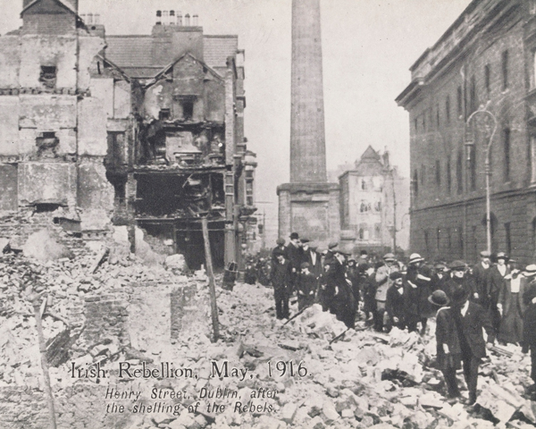 Henry Street, Dublin, after the shelling of the Rebels, May 1916