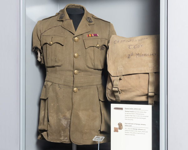 Tunic worn by George Johnson on the first day of the Somme