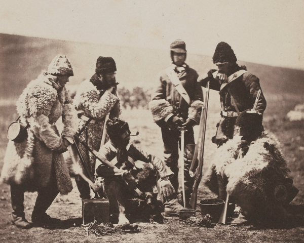 Soldiers of the 77th (East Middlesex) Regiment of Foot with new winter kit, 1855 