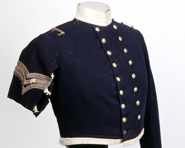 Coatee worn by Sergeant Frederick Peake, 13th Dragoons, during the charge, c1854 
