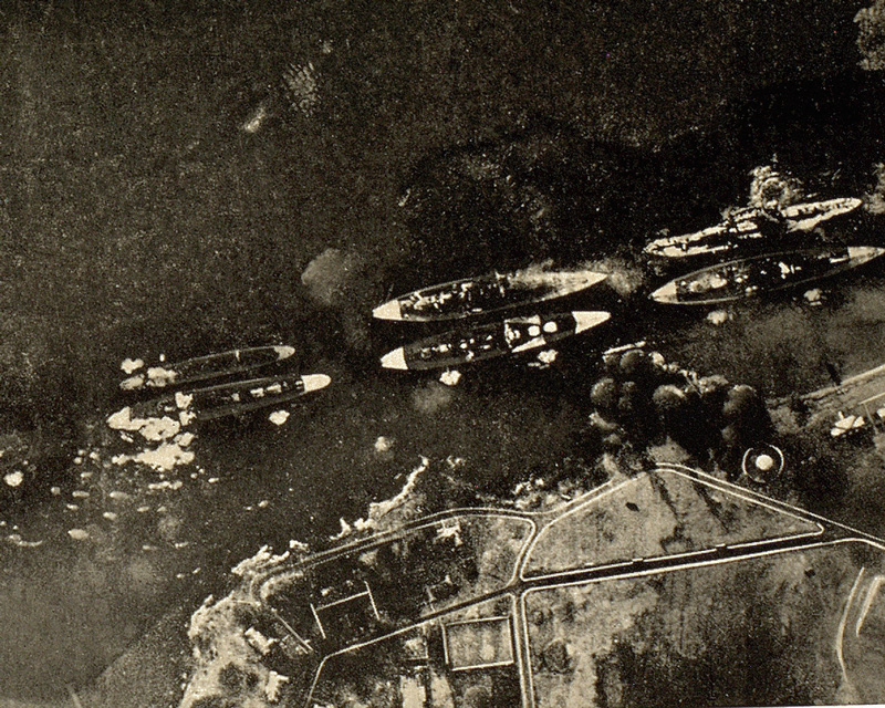 American ships under attack at Pearl Harbour, 7 December 1941
