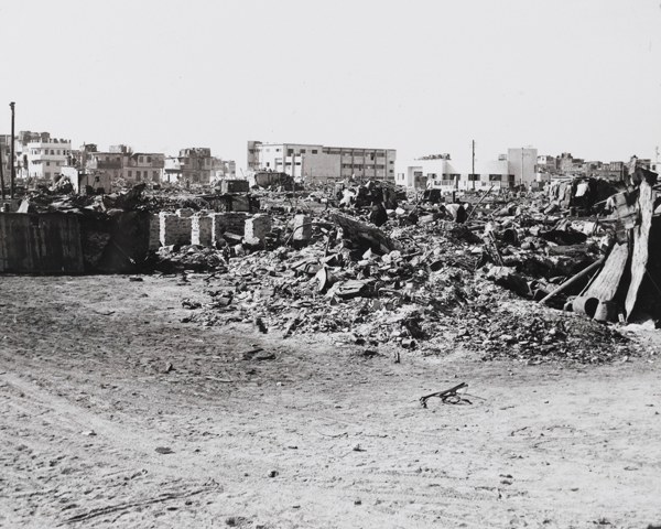 Buildings damaged by the naval bombardment of Port Said, 1956 