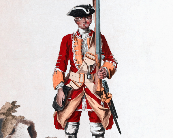 A soldier of the 16th Regiment of Foot, 1742