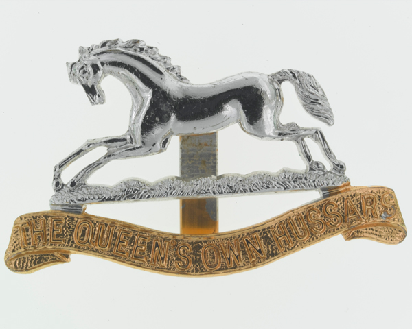 Other ranks' cap badge, TheQueen's Own Hussars, c1960