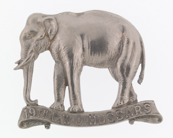 Officers' cap badge, 19th (Princess of Wales's Own) Hussars, c1896