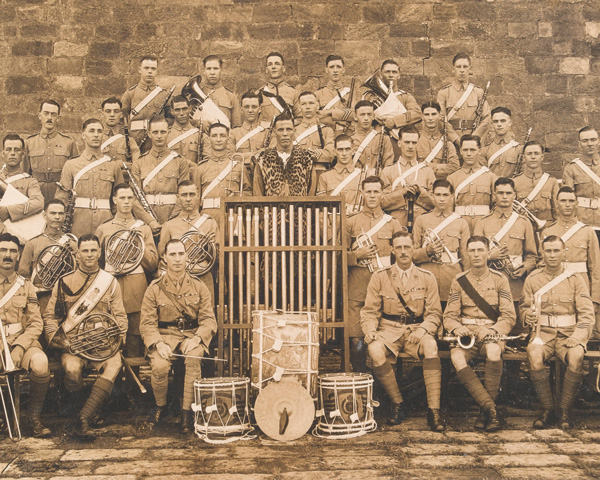 Bandsmen of the 2nd Bedfordshire and Hertfordshire Regiment in India, c1922
