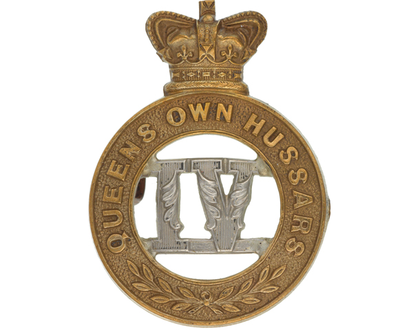 Other ranks' cap badge, 4th (Queen's Own) Hussars, c1900