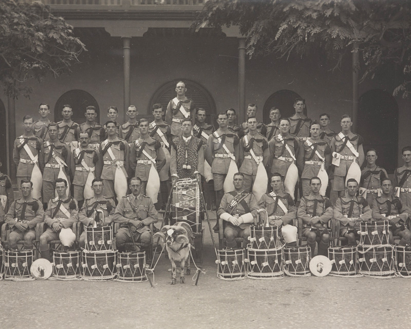 Drummers of 2nd Battalion The Sherwood Foresters in Alexandria, c1920 