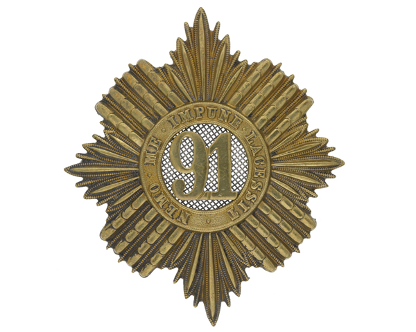 Glengarry badge, 91st (Princess Louise's Argyllshire Highlanders) Regiment, c1874 