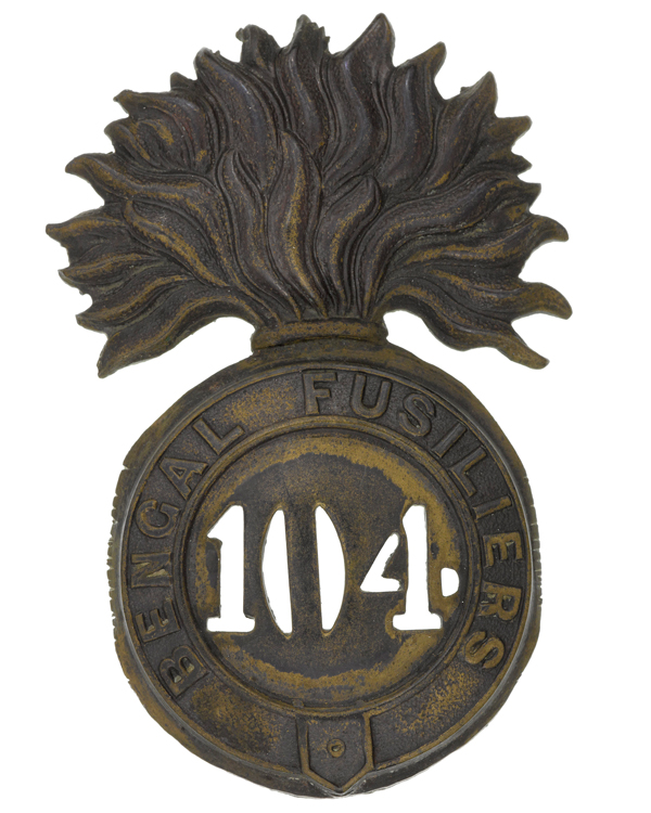 Other ranks' glengarry badge, 104th Regiment of Foot (Bengal Fusiliers), c1874