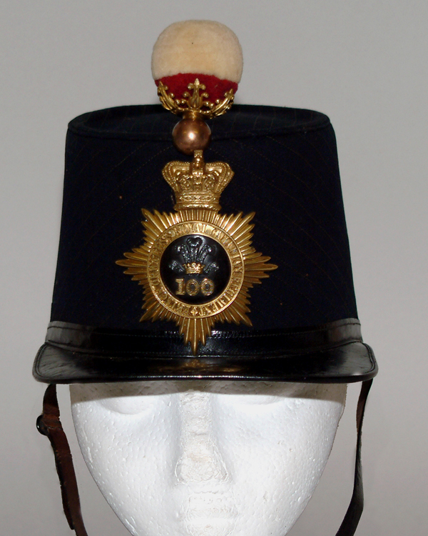 Shako worn by Lieutenant W Richie, 100th (Prince of Wales's Royal Canadian) Regiment, 1864