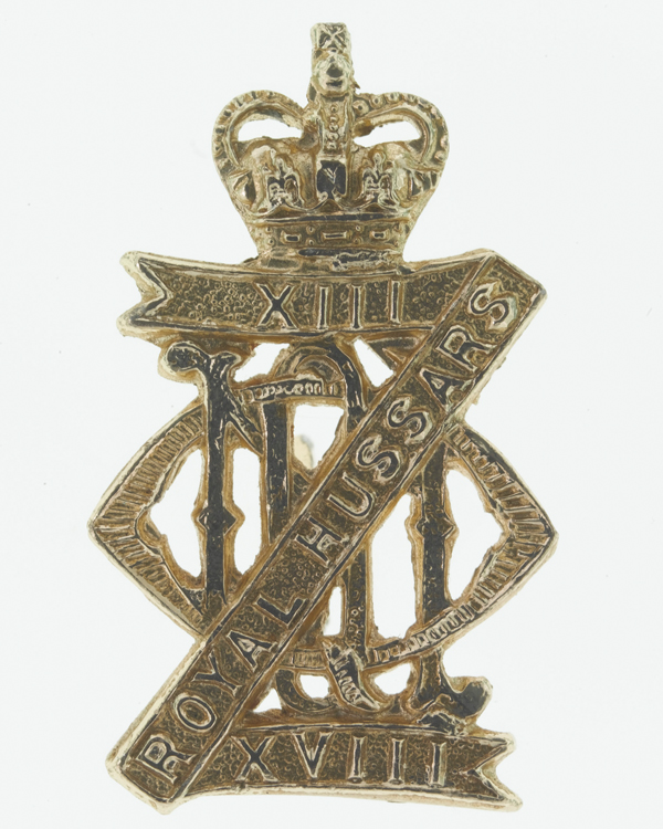 Collar badge, other ranks’, 13th/18th Royal Hussars (Queen Mary’s Own), c1962