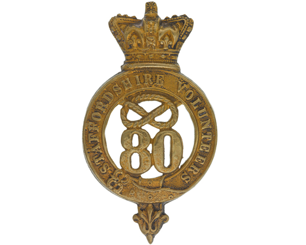 Glengarry badge, 80th Regiment of Foot (Staffordshire Volunteers), c1874