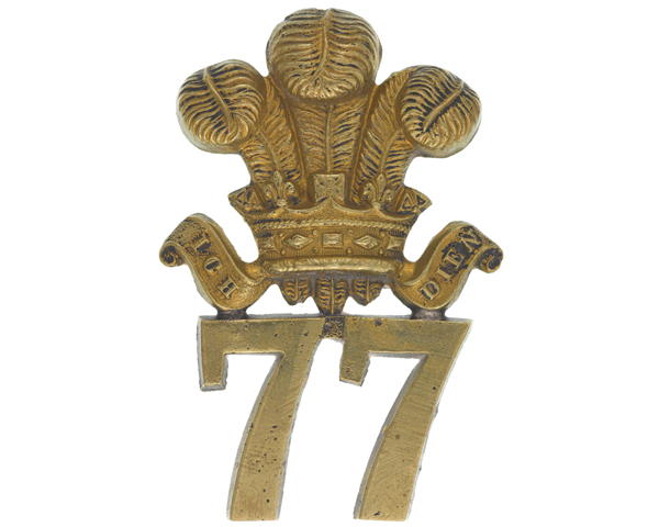 Glengarry badge, 77th (East Middlesex) Regiment, c1874