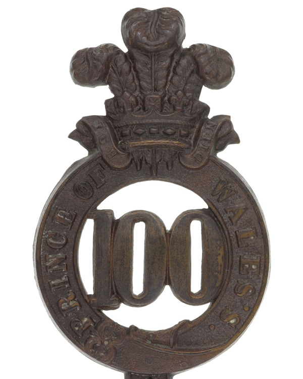 Glengarry badge, 100th (Prince of Wales’s Royal Canadian) Regiment, c1874