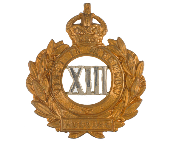 Officer's cap badge, 13th Hussars, c1910 