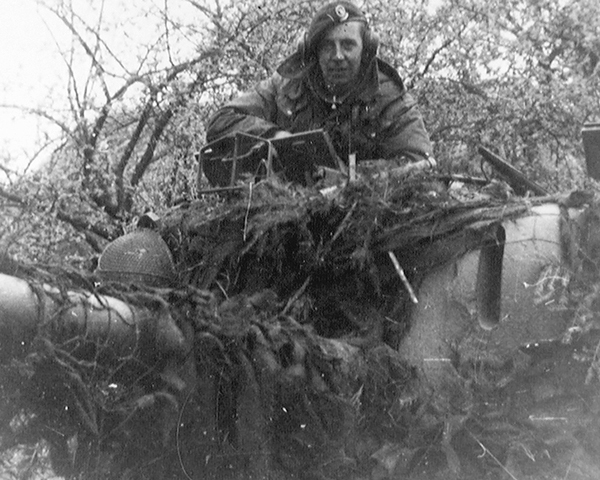 Trooper Croft in the turret of his Challenger, Teutoberger Wald, April 1945