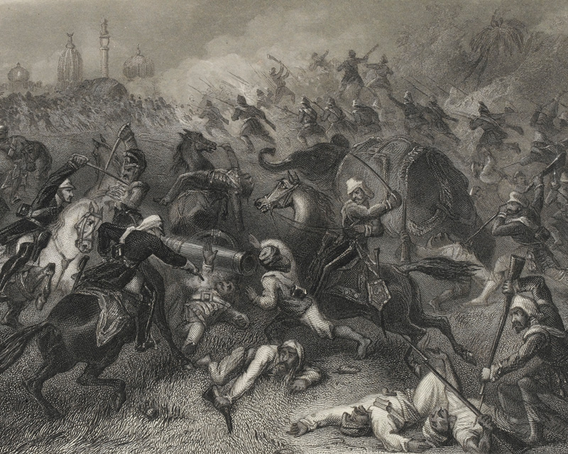 Major-General Sir Henry Havelock's relief force engaging the rebels at Cawnpore, 1857