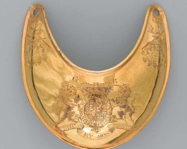 Gorget worn by Captain Sir Francis Carr Clerke who was killed at Saratoga, 1777