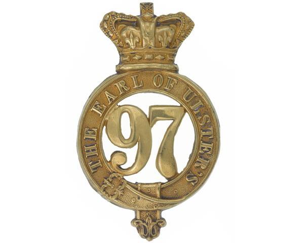 Other ranks’ glengarry badge, 97th (Earl of Ulster’s) Regiment of Foot, c1874