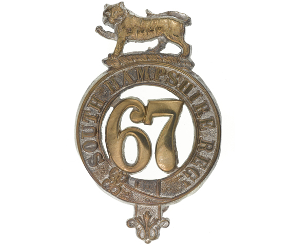 Glengarry badge, 67th (South Hampshire) Regiment of Foot, c1874