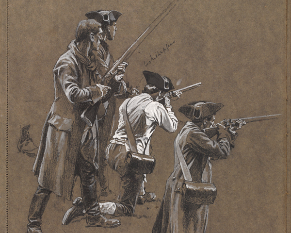Patriot militiamen at Lexington, 1775 