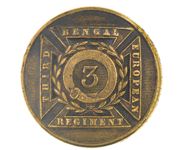 Officer's button, 3rd Bengal European Regiment, c1854
