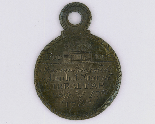 Red hot shot medal for the defence of Gibraltar, 1782
