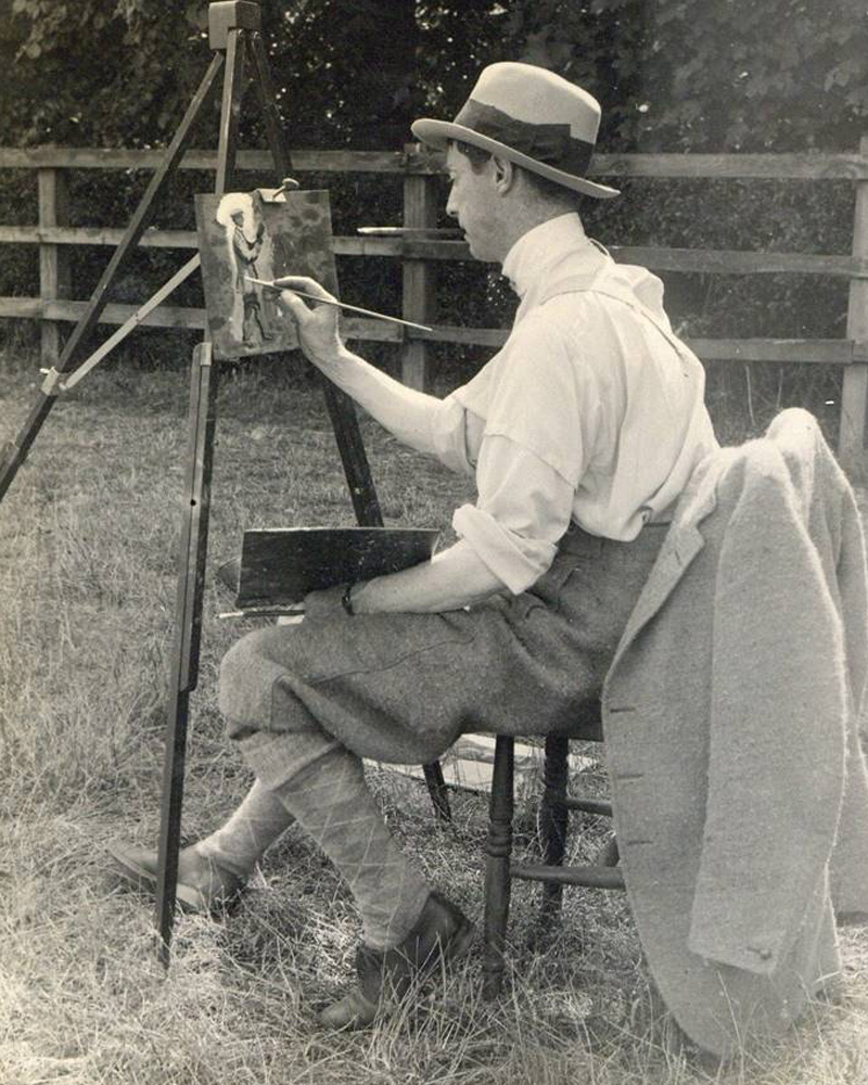 Alfred Munnings at work, c1914