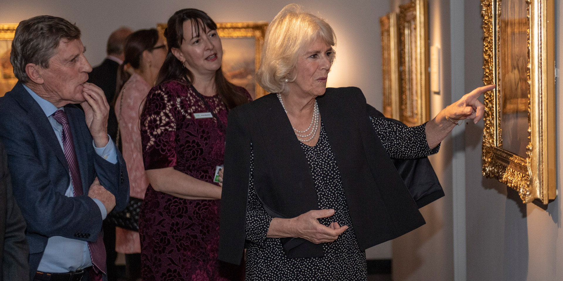 The Duchess of Cornwall visiting the Alfred Munnings exhibition at the National Army Museum, 2018