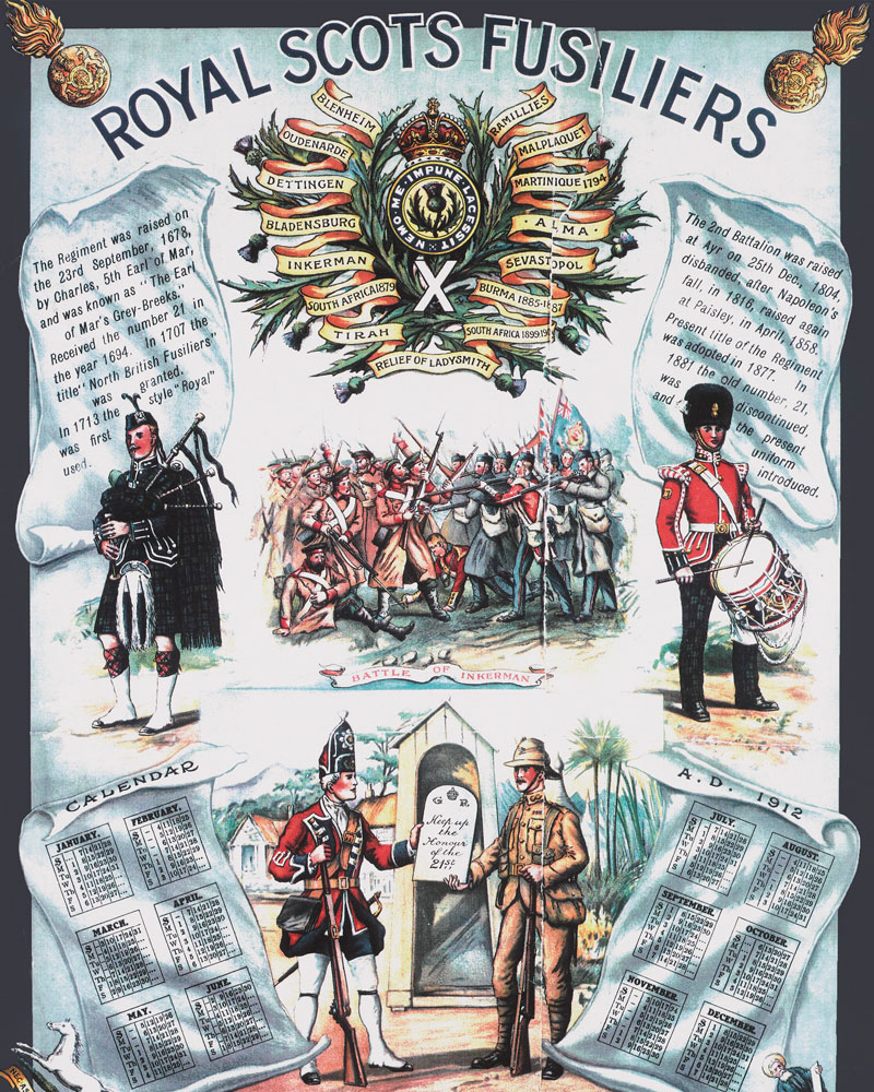 Recruiting poster for The Royal Scots Fusiliers, 1912
