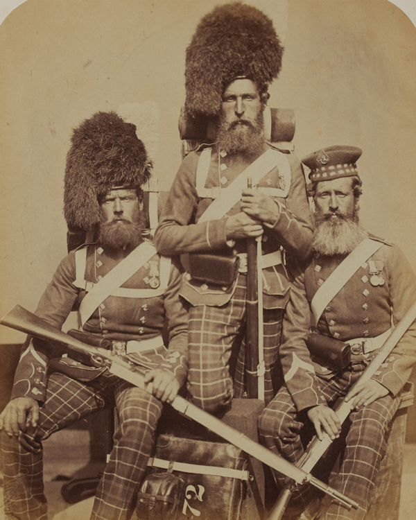 Three members of the 72nd Highlanders, 1856