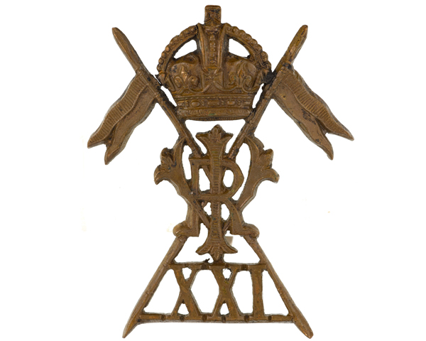 Cap badge, 21st (Empress of India’s) Lancers, c1917