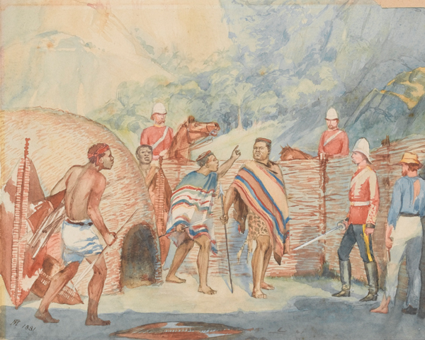 The capture of King Cetshwayo by Major Richard Marter, 1st King's Dragoon Guards, 1879