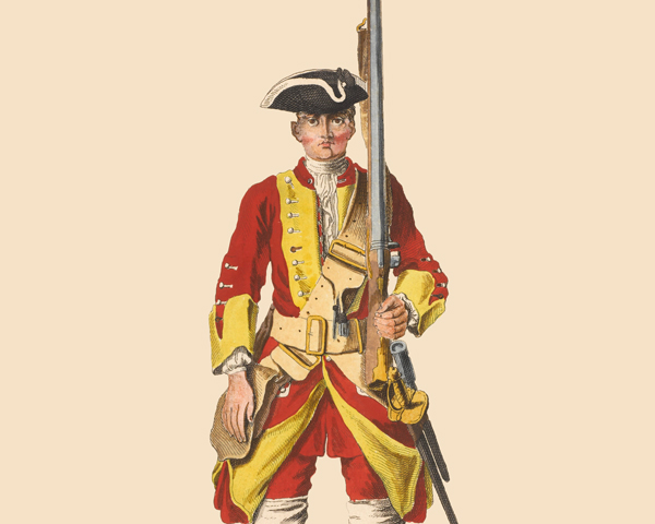A soldier of the 26th Regiment of Foot, c1742