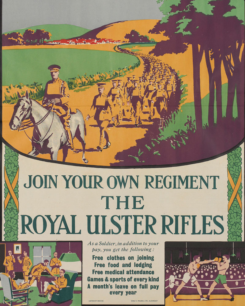 Recruiting poster for The Royal Ulster Rifles, c1922