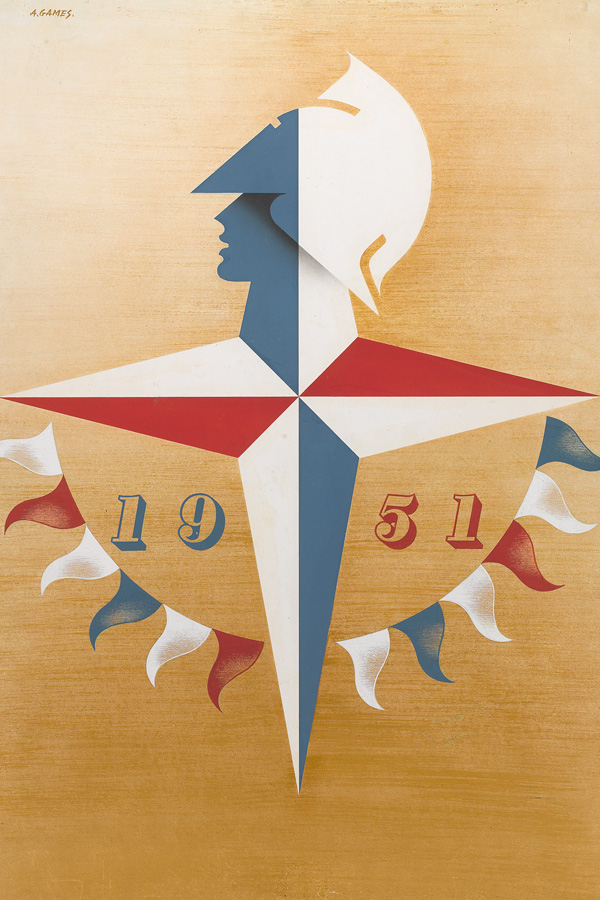 Original artwork for Abram Games's Festival of Britain emblem, 1948