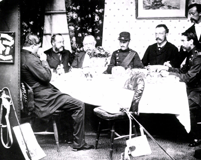 Breakfast in the officers' mess of the 86th Regiment, Gibraltar, c1866