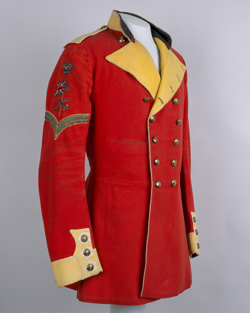 Full dress tunic worn by Colour Sergeant J Anderson, 83rd Regiment of Foot, c1855