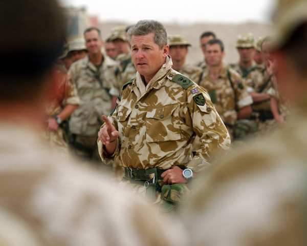 Lieutenant-Colonel Tim Collins addresses the Royal Irish Regiment on the eve of the invasion, March 2003