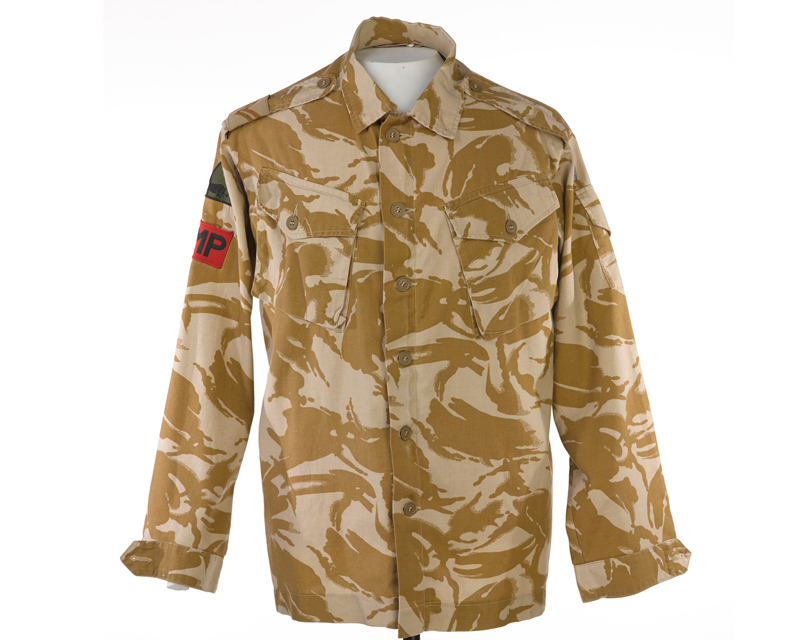Desert disruptive pattern combat jacket worn by Corporal Mark Hardy, c2003
