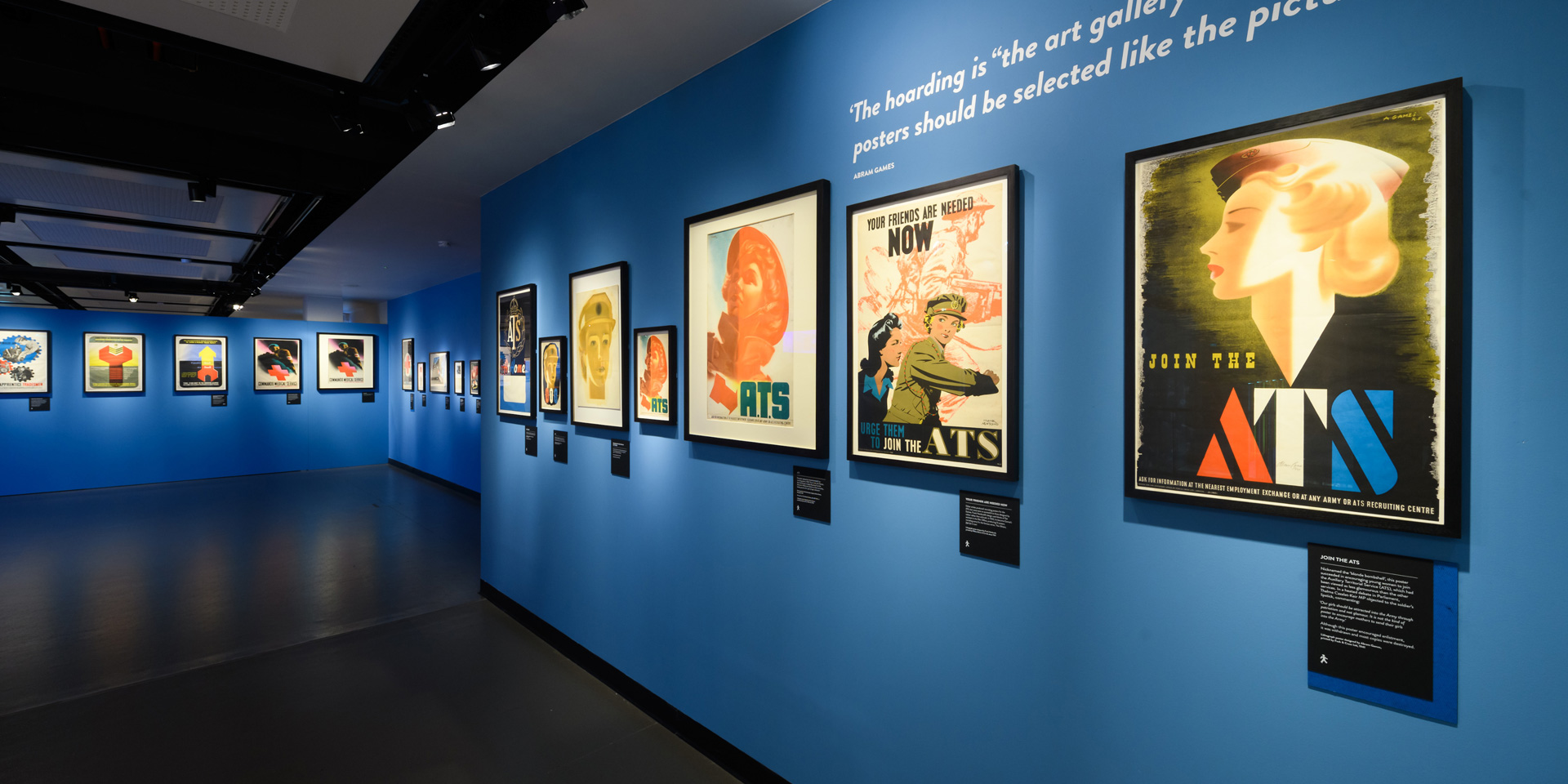 Recruiting posters by Abram Games on display in the 'Art of Persuasion' exhibition
