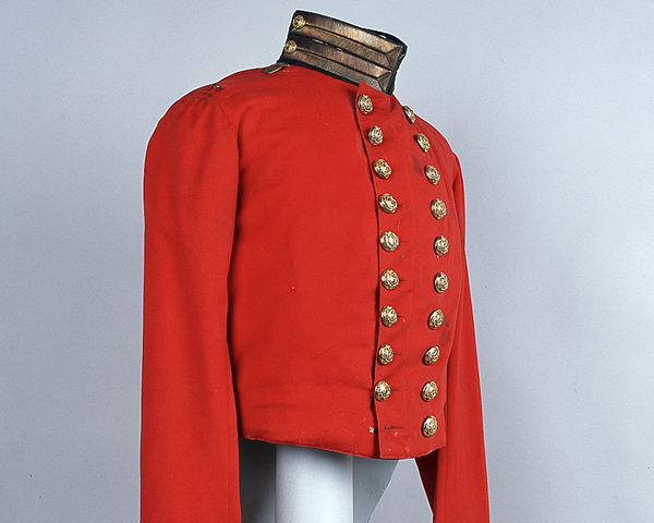Coatee of Lieutenant Arthur Armstrong of the 49th who was killed at the Battle of Inkerman, 1854