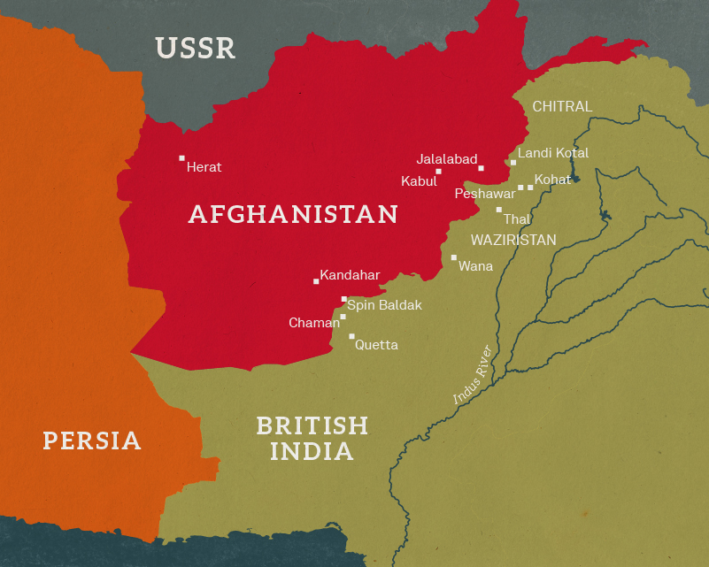 Map of Afghanistan and the North West Frontier, 1919