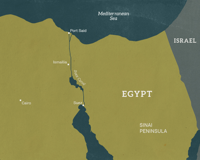 Map of north-east Egypt, 1956