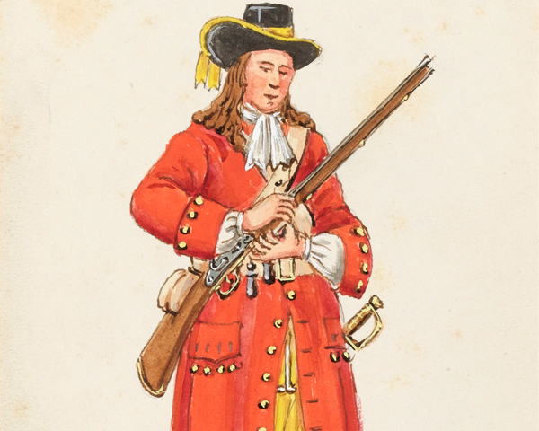 A musketeer of the 28th Regiment, 1694