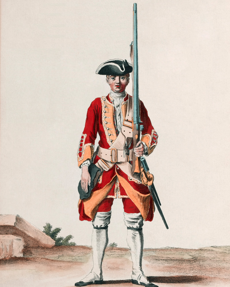 A soldier of the 13th Regiment, c1742