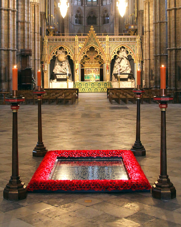 The Unknown Warrior's tomb, Westminster Abbey, 2019
