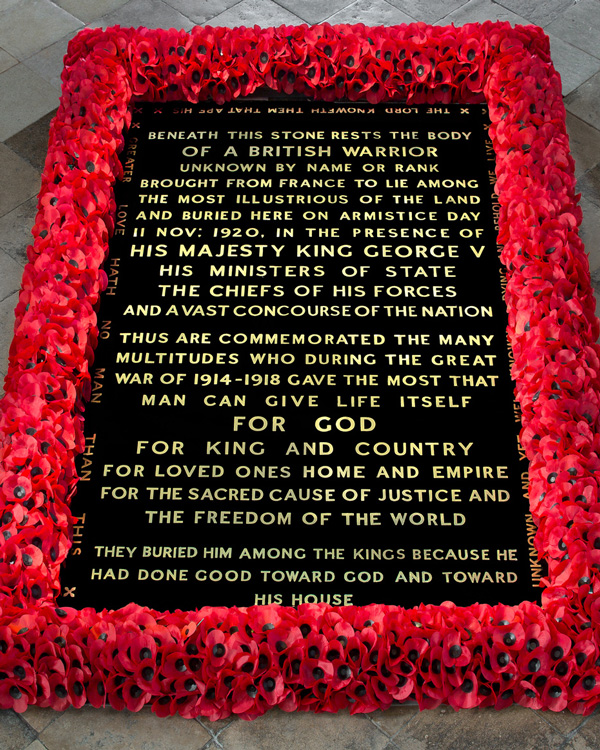 The tomb of the Unknown Warrior, Westminster Abbey, 2019