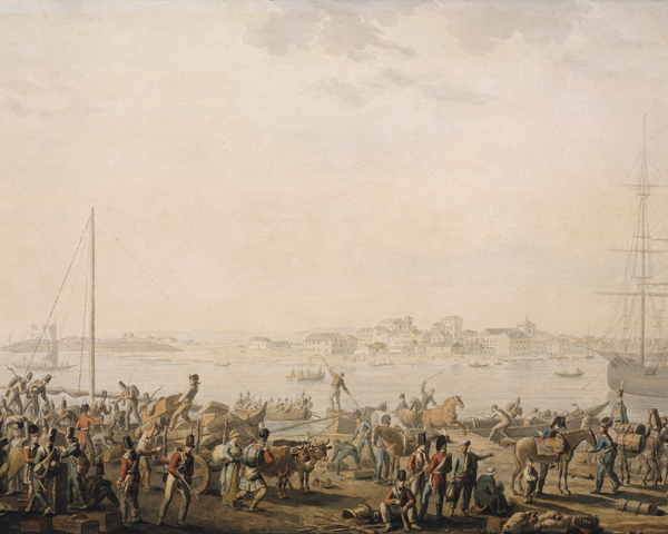 The landing of the British Army at Mondego Bay, August 1808